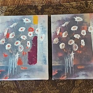 Set Original Canvas Modernist Oil Paintings